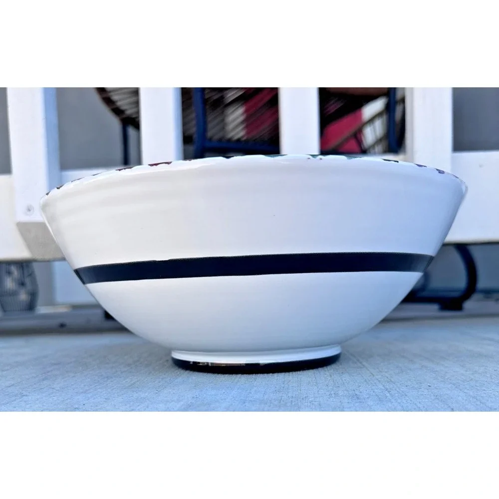 DERUTA BELLO Handmade SALAD SERVING BOWL / 9.75in / ITALY MAJOLICA / B Goldsmith